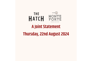 Important News: The collaboration between Monte Forte and Pilgrim Brewery at the Hatch will be coming to an end on Saturday 31st August 2024.