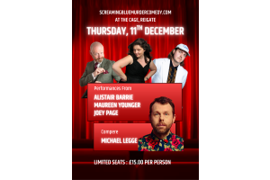 TICKETS ON SALE NOW - For A Second Evening Of Comedy at The Cage With Screaming Blue Murder 