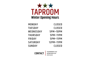 Brewery Taproom - Winter Opening Hours