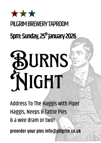 Burns Night 2026 - Pie & Pilgrim Pint Offer