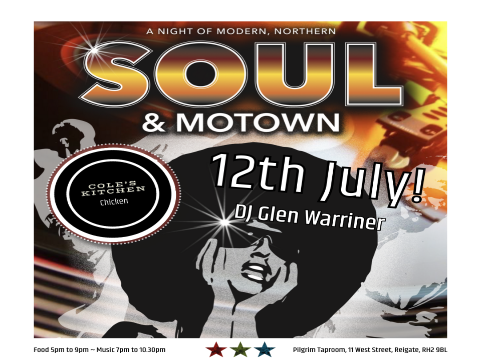 7pm: DJ Glen Warriner: Motown & Northern Soul